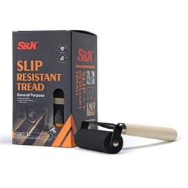 S&X Outdoor Stair Treads Non-Slip, 6" x 24" Anti-Slip Tape with Reflective Stripe, Black, 12-Pack