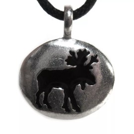 Animal Spirit Guides Moose Animal Spirit Guide Pendant NEW 1" Pewter Totem Amulet w/ Cord - US Made!