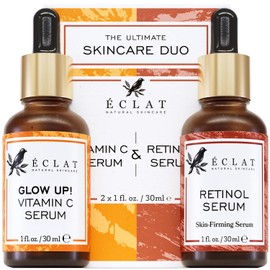 Eclat Skincare Face Serum Set - Vitamin C & Retinol For Anti-Wrinkle Dark Spots Hydration Facial Routine Anti-Aging 2-Pack 3-Pack Vit C Retinol & / 에클랏 스킨케어 페이스 세럼 세트 - 비타민 C & 레티놀 포 주름 방지 다크 스팟 수분 공급 페이셜 루틴 안티 에이징 2팩 3-Pack Vit C Retinol &