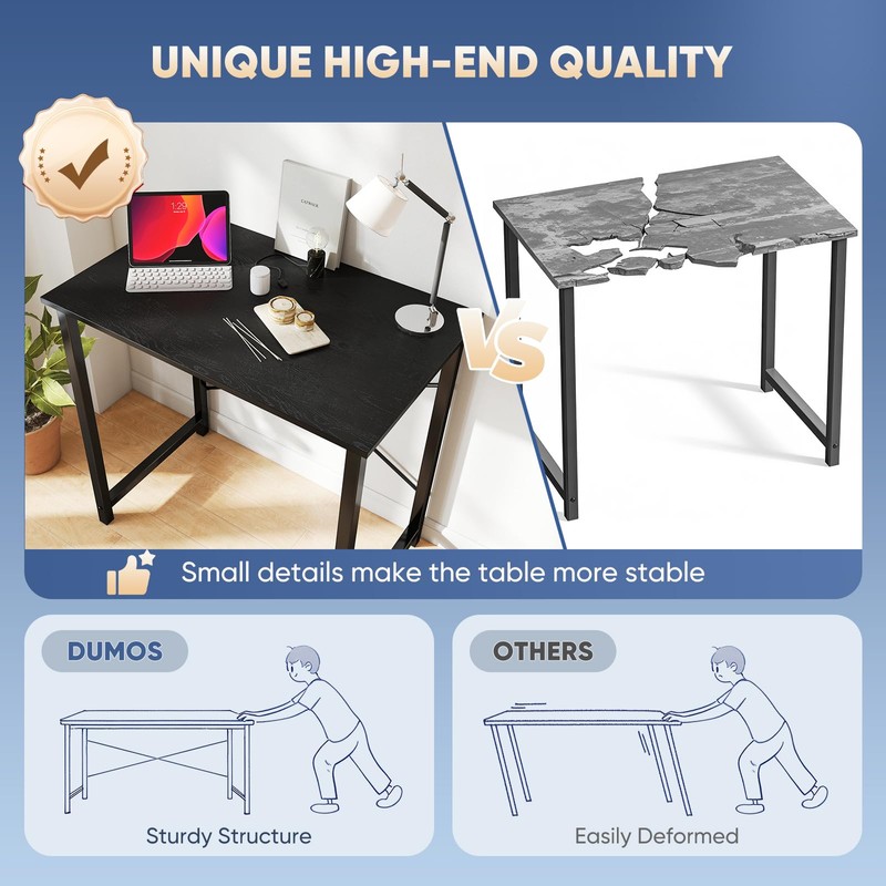 DUMOS 32 Inch Office Small Computer Desk Modern Simple Style