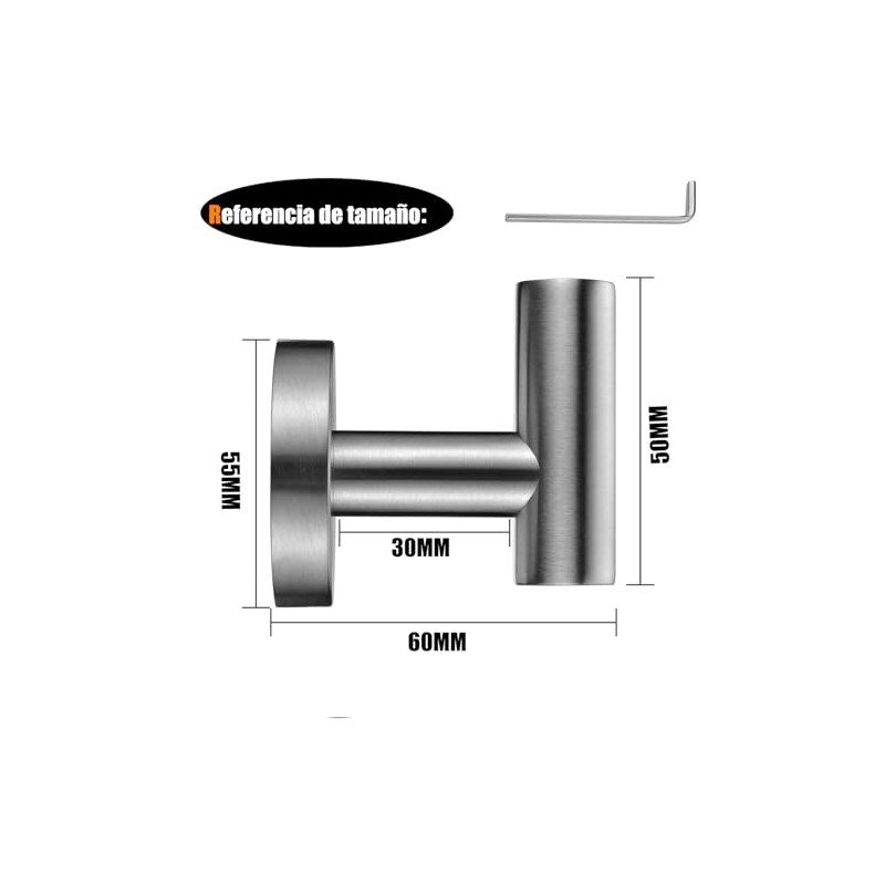 4 PCS Porta Toallas para Baño,304 Gancho de Acero Inoxidable
