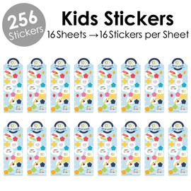 Big Dot of Happiness Happy 100th Day of School - 100 Days Party Favor Kids Stickers - 16 Sheets - 256 Stickers