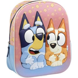3D-Bluey-Kinderrucksack, originelles Design und realistisches Relief für Jungen und Mädchen | Bluey-Schulrucksack mit geräumigem Platz und verstellbaren Trägern, offiziell lizenziert