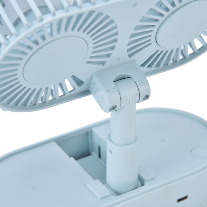 Desktop Double Fan Dual Motor 135° Angle Adjustable Handheld Fan