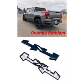 Unbranded Overlay Emblem Gloss Black Fit 2019-2024 GMC Sierra 4x4 Bed Emblem Left Right