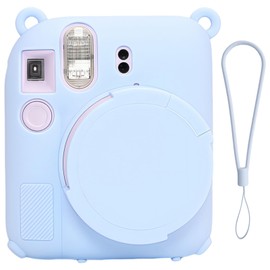SZHSYJY Instant mini 12 Camera Protective Case Compatible with Instax Mini 12,Mini 12 Camera Soft Case Cover Rubber Camera Sleeve with Removable Lens Cover,Includes a Wrist Strap. (Sky Blue)