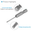 CoCud Phillips Phillips Screwdriver Bits PH00 50 mm Long 1/4