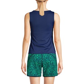 Lands' End Womens Chlorine Resistant High Neck Tankini Top Deep Sea Navy D-Cup 4