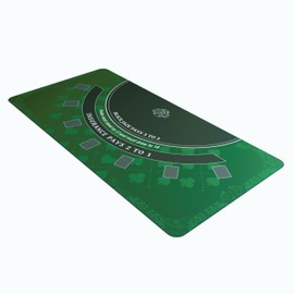 Bullets Playing Cards - Blackjack Mat | Non-Slip, Durable, Easy-to-Clean Surface | Perfect for Home or Casino Use | 75" x 35" (190.5 x 89cm) - Green
