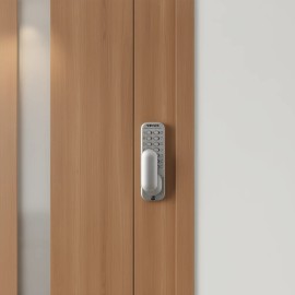 Mechanical Keypad Door Lock Polished Zinc Alloy Keyless Entry Password Unlock D0100X3GNPXType: Handle+Knob, Color: Silver Color