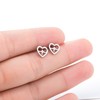 RUIZHEN Open Love Heart Shape Heartbeat EKG Stud Earrings Gift