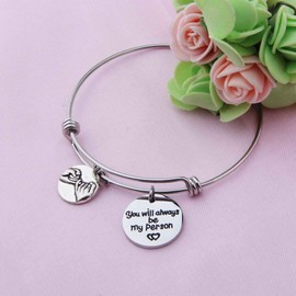 You Will Always Be My Person Bangle Bracelet BFF Bracelet (you will always be my person)