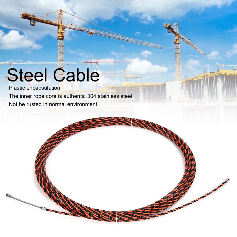25m Steel Wire Plastic Coated AntiOxidation DoubleColor Twisted for Elevator
