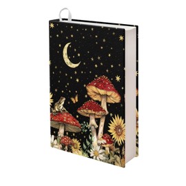 Dolyues Mushroom Black Stretchable Book Cover Book Sox Book Sleeve for Student Adult School Office Textbook Jackets Protective Cover