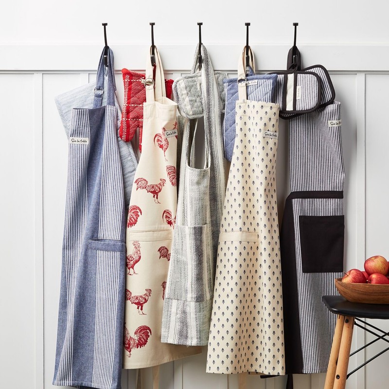 Sur La Table Chambray Double-Ended Oven Mitt, Gray