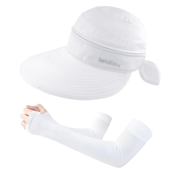 XIAOHAWANG Women Sun Visor Hats UPF 50+ Wide Brim Summer