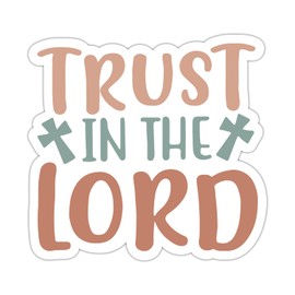 ZURRAM Trust in The Lord Cross Christian Faith Sticker, Vinyl Waterproof God Jesus Religious Prayer Stickers Decals for Laptop Water Bottle Bible Journaling