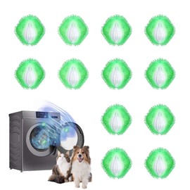12 Stücke Tierhaarentferner Waschmaschine - Fusselbälle Waschmaschine Tierhaarentferner Kleidung wiederverwendbar entfernt Tierhaare Fusseln und Flusen geeignet für Waschmaschine und Wäschetrockner