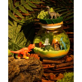 Light-Up Dinosaur Terrarium Kit for Kids, DIY Dino Toys Arts & Crafts Gift for Boys Age 4 5 6 7 8-12 Years Old, LED Night Light with Remote, Christmas Birthday Easter Decoration Present for Boy Girl