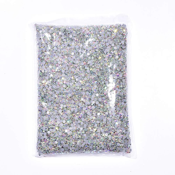 BLINGINBOX 14400pcs Clear SS6-SS20 4 Sizes Large Quantity Wholesale Hotfix Rhinestone Crystal Glass Strass for Garment (Crystal AB, SS6)