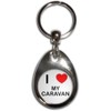 BadgeBeast.co.uk I Love Heart My Caravan - Chrome Tear Drop