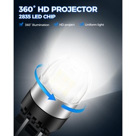 Marsauto 7440 7443 LED Bulbs Reverse Lights, 300% Brighter 7441 7444 W21W T20 LED Lamps Replacement for Brake Lights, Turn Signal Lights, Tail Lights, 6000K Xenon White, Pack of 2