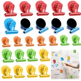 Xinghonyac 25 Pcs Magnetic Clips, Magnetic Hooks Clips, Strong Refrigerator Magnets Clips, Fridge Magnets Clips, Whiteboard Magnetic Clips for Home, Office, School (Colorful)