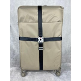 UKrevolutionS Luggage Straps for Suitcases Metal Buckle Heavy Duty Bag Strap 2-in-1 Cross Baggage Straps Premium Quality Extendable Belt Key Lock with Satin Pouch+Gift Box (Silver/Black)