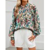 ZESICA Women's Floral Print Blouse 2025 Long Sleeve Button Down