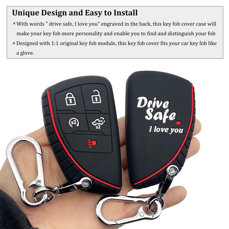 Vruwcey 2 PCS Key Fob Cover for Chevy Accessories 5