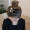 4Pcs Pearl Crystal Edge Snap Clip Hairclip for Women Side
