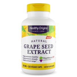 Healthy Origins Grape Seed Extract 300 mg (MegaNatural BP, Non-GMO, California-Grown, Gluten Free, Supports Healthy Blood Pressure), 150 Veggie Caps