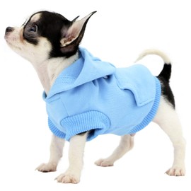 LOPHIPETS Dog Cotton Hoodies Sweatshirts for Small Dogs Chihuahua Puppy Clothes Cold Weather Coat-Charcoal/XS
