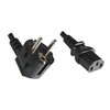 DINIC Power Cable CEE 7/7 Earthing Contact Plug to C13,