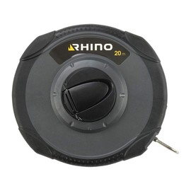 RHINO 46302 Surveyor 20 m Diameter Measuring Tape (Fibreglass) – Anti-Shock Box with Handle – Length 20 m