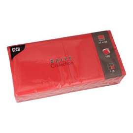 PAPSTAR 150 Napkins 'Daily Collection' 1/4 Fold 32 cm x 32 cm Red