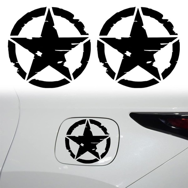 WKRTDY 2 x Modified 5-Pointed Star Vinyl Stickers for Offroad