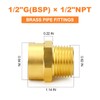 GASHER 5Pcs 1/2" G Thread Female × 1/2" NPT Thread