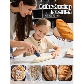 CLUEAPOP Extractable & Magnetic Bread Lame Dough Scoring Tool,Sourdough Scoring Tools,Bread Dough Cutter Slashing Razor Tool,5 Razor Blades,Bread Baking & Making Tools Supplies Accessories
