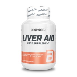 BioTechUSA Liver Aid, Nahrungsergänzungsmittel Tabletten mit Mariendistel, Cholin, pflanzlichen Extrakten, Vitaminen und Aminosäuren, 60 Tabletten