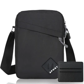 Uirheurd Men's Small Shoulder Bag, Black (black-1)