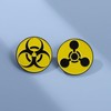 Radiation Hazard Identification Enamel Pin Yellow Metal Badge Brooch As