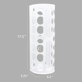 Lunies Vinyl Storage Rack 14-Holes Vinyl Roll Holder for Craft Room Adhesive Vinyl Sheets/Heat Transfer Paper/Wrapping Paper White 2 Pack