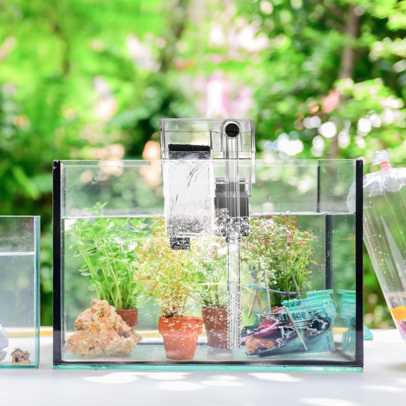 DaToo Aquarium Filter Hang On Waterfall Small Fish Tank Filter