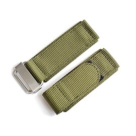 [Import King Original] Watch Parts, Bell & Ross Compatible with BR01, BR03, BR-X1, Nylon Belt, External Product, Velcro Strap, Khaki, 0.9 inches (24 mm)