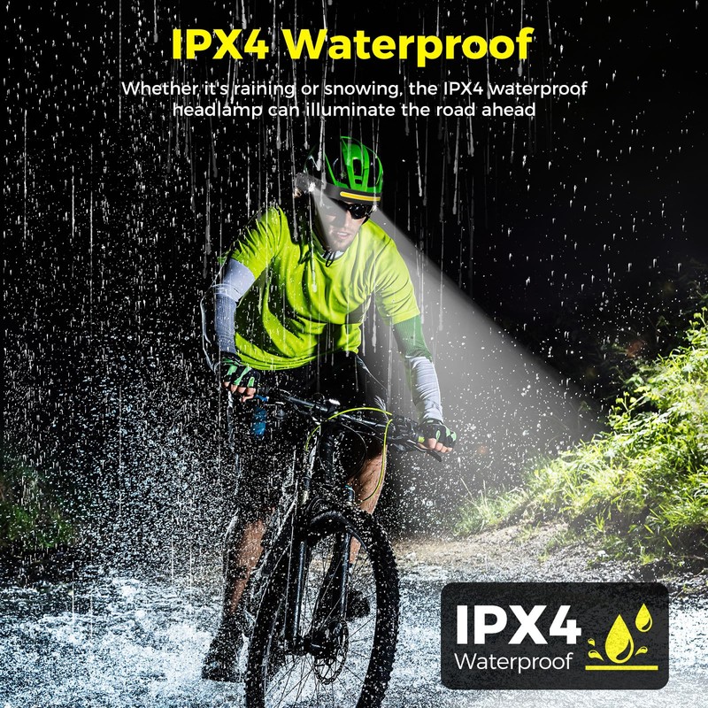Diboniur Torcia Frontale LED, 8 Modalità, IPX4, Sensore e 340°