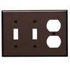 Leviton 3-Gang Wallplate, 2-Toggle 1-Duplex Outlet/Receptacle Combination, Standard Size, Thermoset,