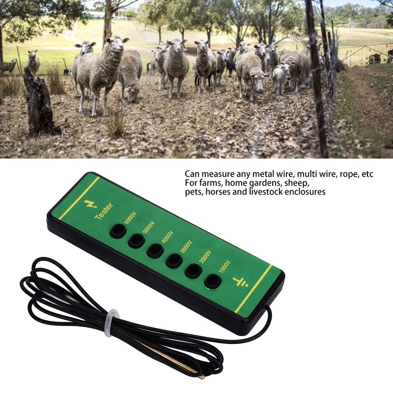 Electric Fence Voltage Tester 6 Indicator Light Maximum 6000V Animal