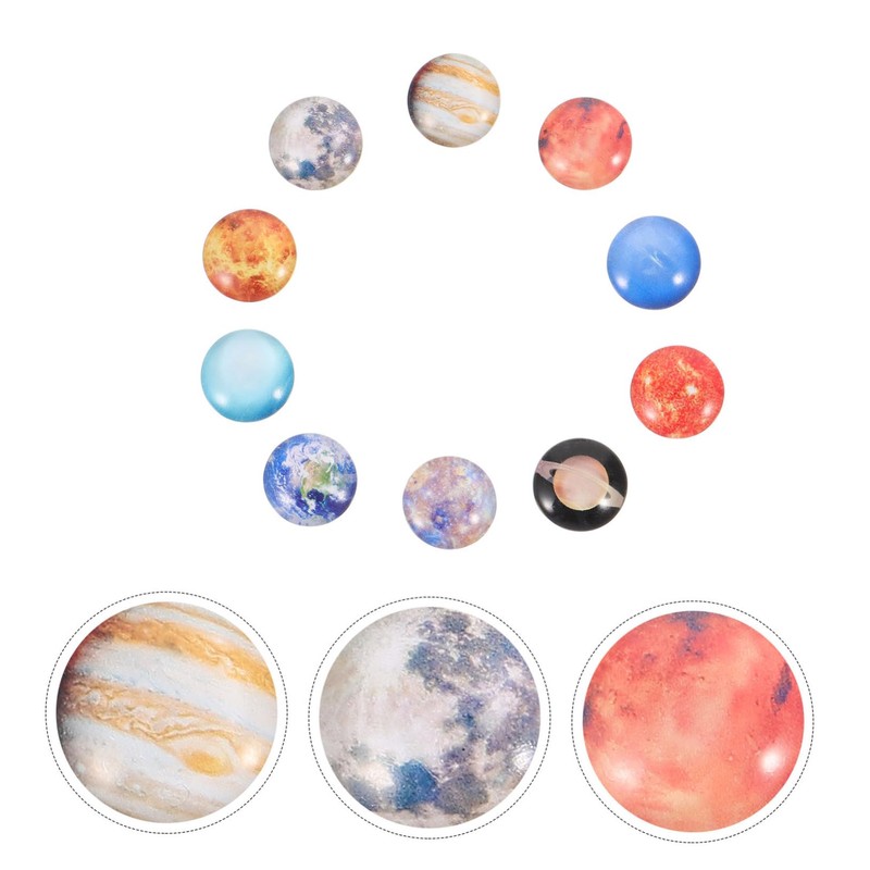 LALAFINA 10pcs Round Glass Patches Craft DIY Jewelry Materials Scratch-Resistant