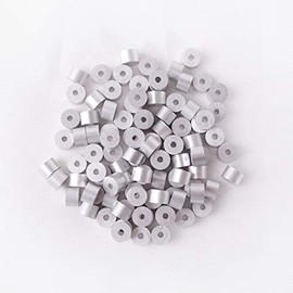 HIGOOD Wire Rope Stop Sleeve, for Wire Rope Dia. 1/16", Aluminum Alloy, PK 100